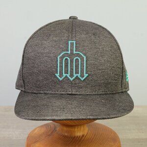 New Era 9FIFTY Seattle Mariners Hat Grey Blue Mens Snapback MLB EUC Trident